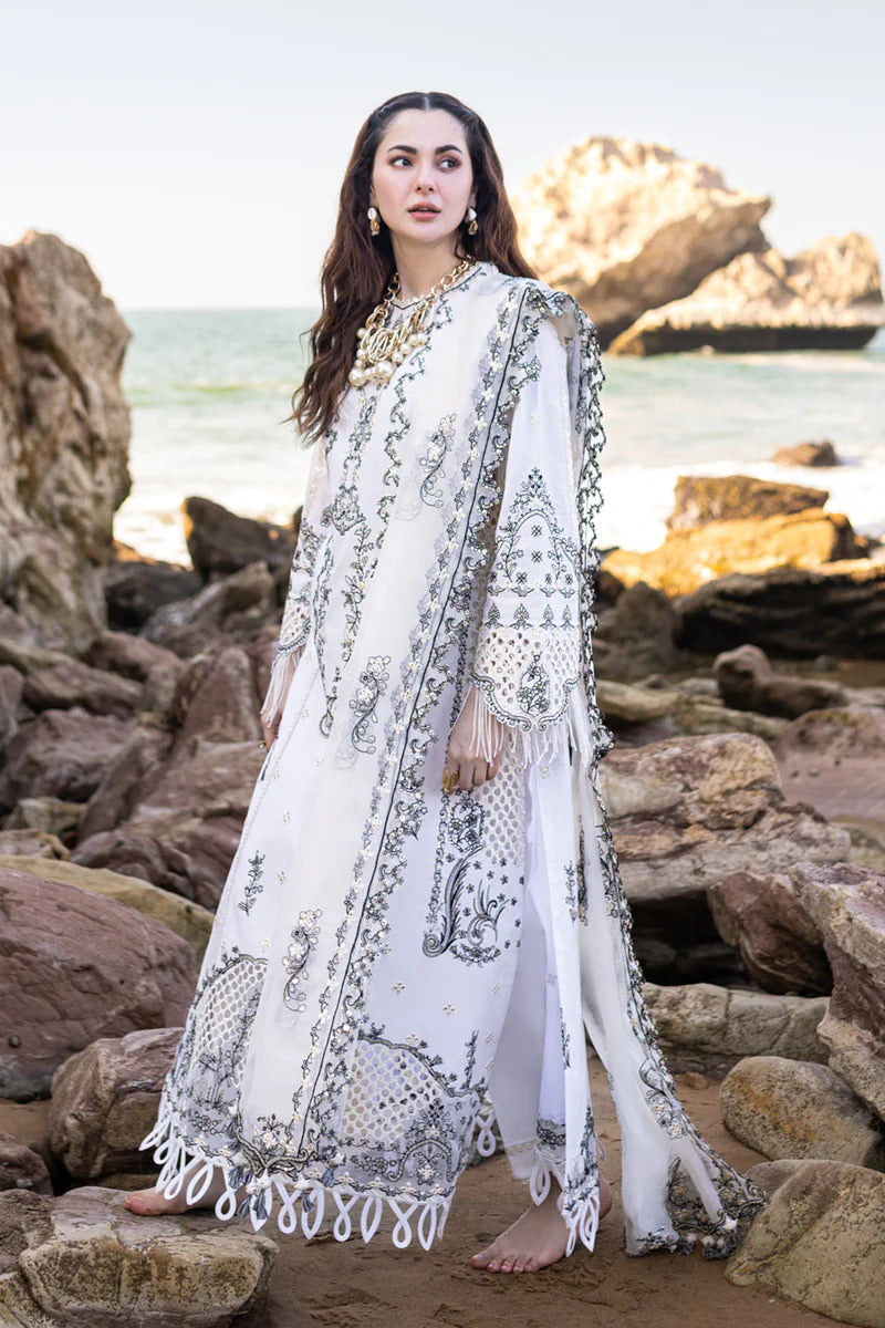 Luxury Lawn White Eid Outfit - Unstitched