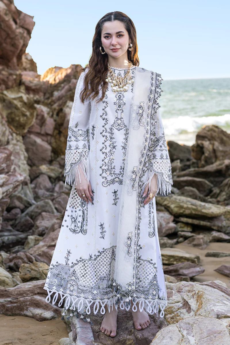 Luxury Lawn White Eid Outfit - Unstitched